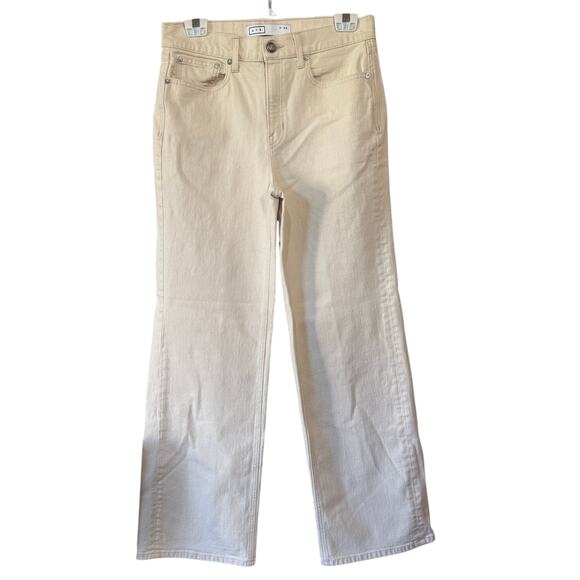 AYR‎ The Secret Sauce Straight Leg Pants Size 30 Cream Jeans Off White Denim EUC - Picture 5 of 16